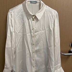 Ravella 100% Silk White Shirt - Petite Large
